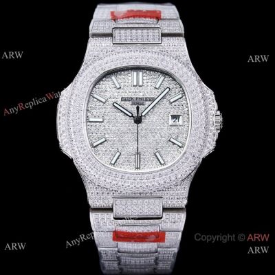 Grade 1A Patek Philippe Nautilus 5711 Pave Diamond watch Swiss 324 Movement